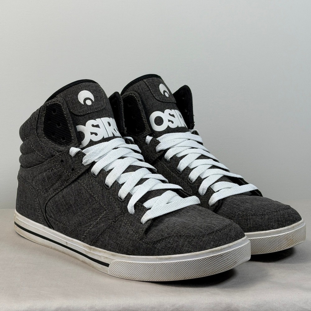 Osiris Clone Mens Size 13 High Top Skate Shoes Gray White Skater Streetwear Y2K